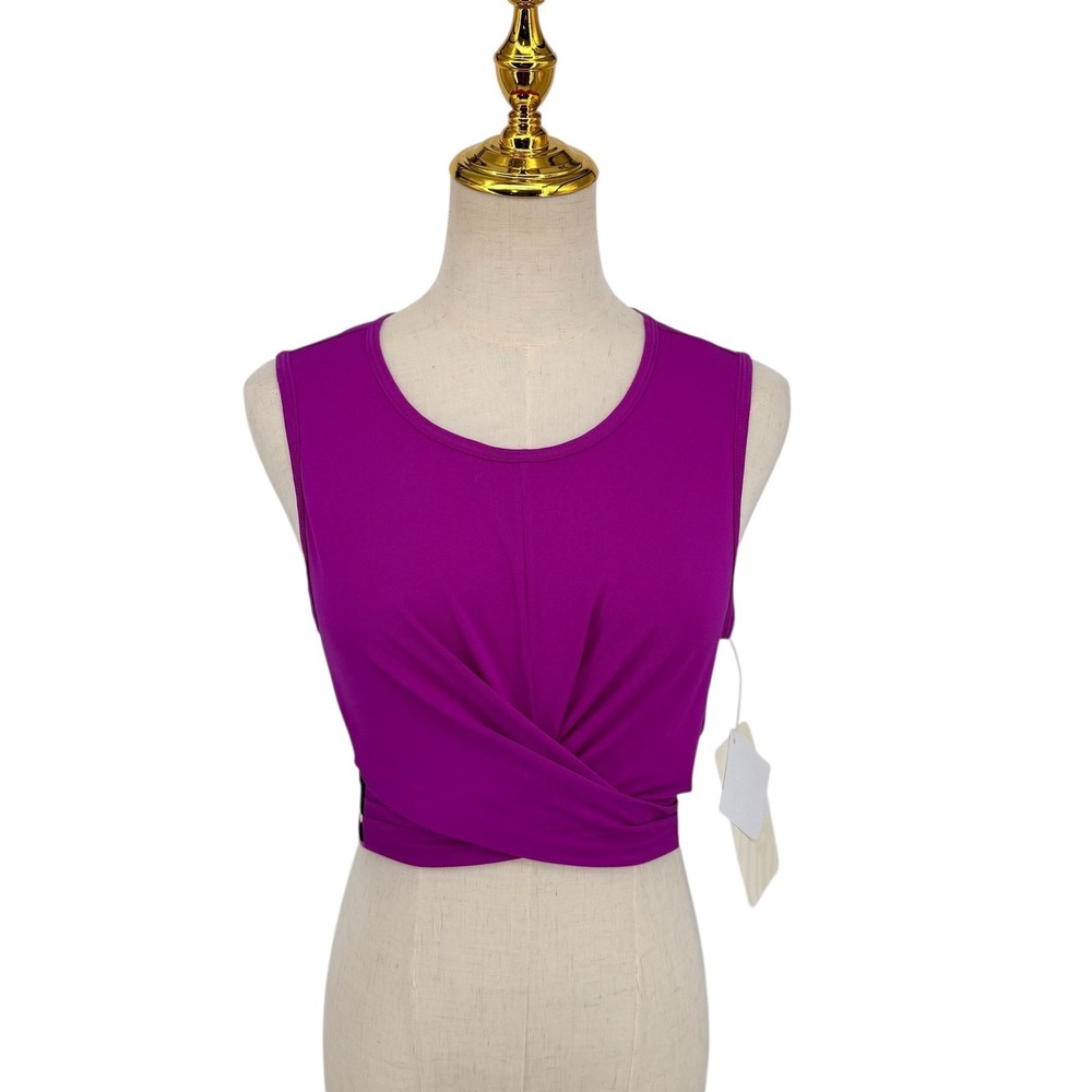 NWT Fabletics Powertouch Light Front Twist Tank Athleisure Dance S Orchid Multi